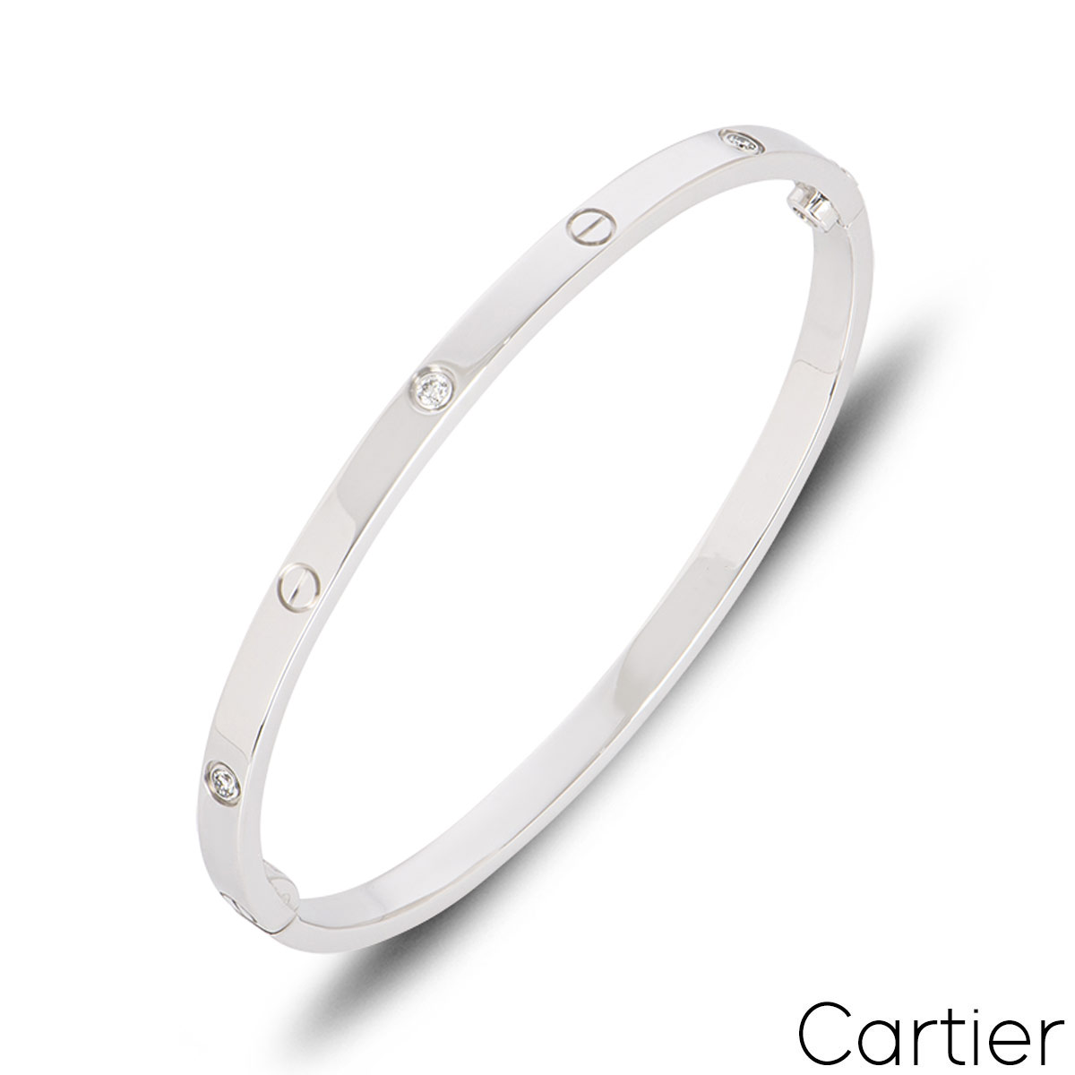 Cartier White Gold 6 Diamond SM Love Bracelet Size 20 B6047720 Cartier White Gold 6 Diamond SM Love Bracelet Size 20 B6047720